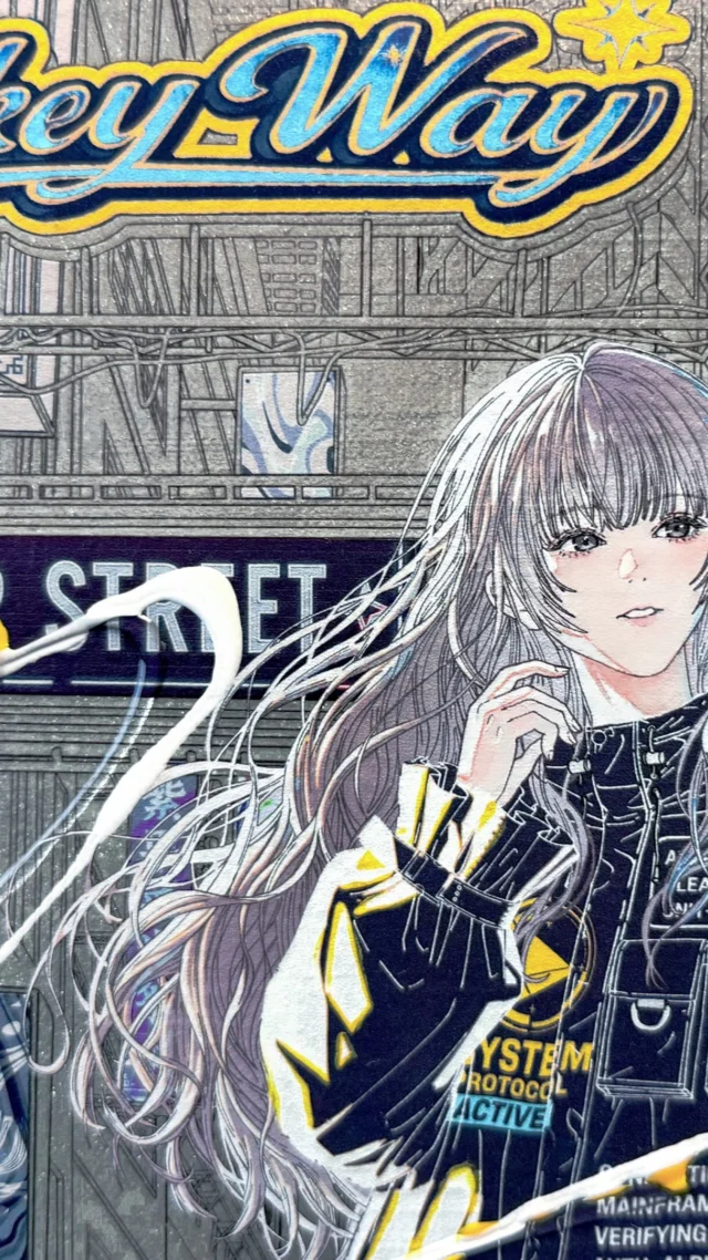 [Shibuya in 2126] 
A Future That Never “Simulated”

Size: 450 ×  380 × 25 mm 
Materials: Canvas, acrylic, mica powder, oil paints
2026

5/22(金)〜6/4(木)にSHIBUYA XXIにて開催される、tagboat様(@gallerytagboat )主催「ART 渋谷派 Vol.3 DIGITAL JAM」出展作品です。

見る角度によって質感や銀地の雰囲気が変化する作品となっておりますので、ぜひ会場にて実物をご覧いただけますと嬉しいです。

※会場・ECにてご購入可能です。 
https://www.tagboat.com/products/list.php?author_id=1004920

▼展示詳細 
http://tagboat.co.jp/第三回art渋谷派/

「ART 渋谷派Vol.3 DIGITAL JAM」
日程 5/22(金)〜6/4(木) 
場所 SHIBUYA XXI
〒150-0042東京都渋谷区宇田川町12-7渋谷エメラルドビル １Ｆ
時間　11:00~18:00

━━━━━━━━━━━━━━

[[Shibuya in 2126]
A Future That Never “Simulated”

Size: 450 × 380 × 25 mm
Materials: Canvas, acrylic, mica powder, oil paints
2026

This is an exhibit piece for "ART Shibuya-ha Vol.3 DIGITAL JAM," hosted by tagboat (@gallerytagboat), held at SHIBUYA XXI from May 22nd (Fri) to June 4th (Thu).

The texture and silvery appearance of the piece change depending on the viewing angle, so we would be delighted if you could see the actual piece at the venue.

*Available for purchase at the venue and online.

https://www.tagboat.com/products/list.php?author_id=1004920

▼Exhibition Details
http://tagboat.co.jp/third-time-art-Shibuya-ha/
"ART Shibuya-ha Vol.3 DIGITAL JAM"
Dates: May 22nd (Fri) - June 4th (Thu)
Location: SHIBUYA XXI
1F, Shibuya Emerald Building, 12-7 Udagawa-cho, Shibuya-ku, Tokyo 150-0042
Hours: 11:00 - 18:00

#contemporaryart
#mixedmediaartist
#contemporarypainting
#tokyoart
#artcollector